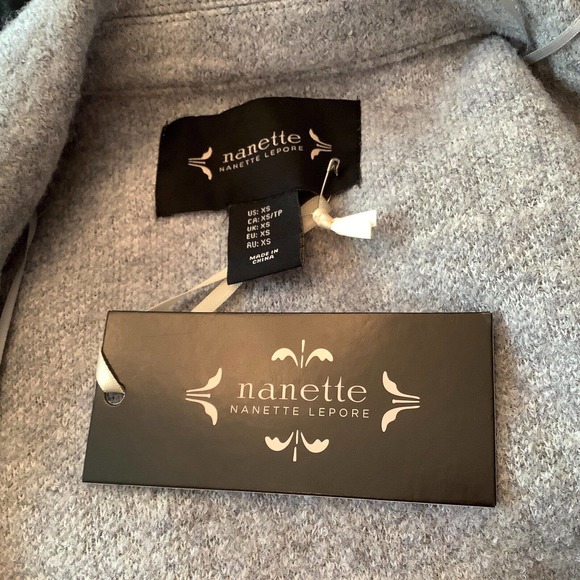 Nanette Lepore Wool Blend Coat Mid-length Fits size S Grey NWT - Picture 8 of 8